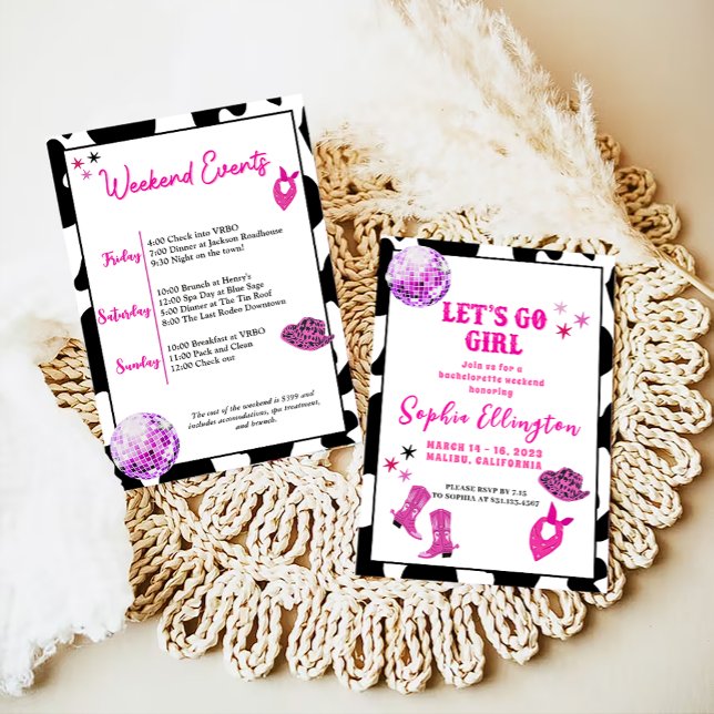 Disco Cowgirl Bachelorette Party  Invitation (Creator Uploaded)