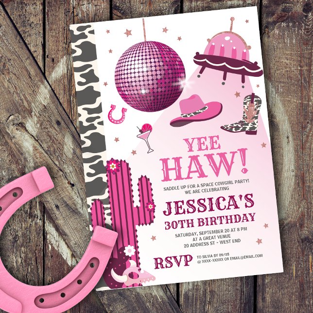 Disco Cowgirl Bachelorette Party Invitation (Creator Uploaded)