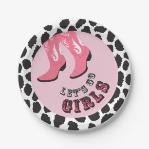 Disco Cowgirl Bachelorette Party  Paper Plate