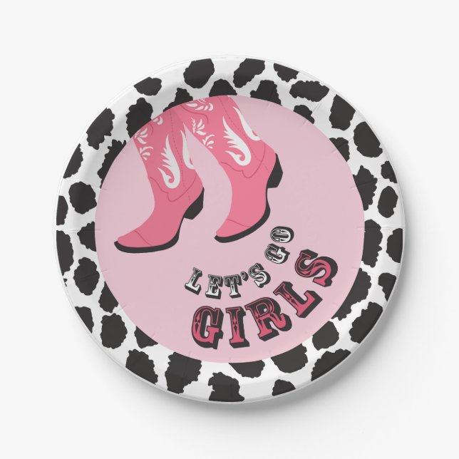 Disco Cowgirl Bachelorette Party  Paper Plate (Front)