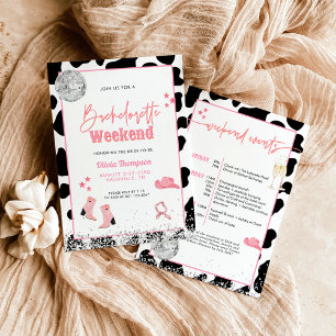 Disco Cowgirl Bachelorette Party   Space Cowgirl I Invitation