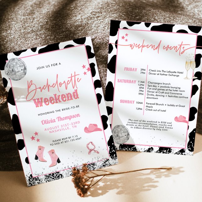 Disco Cowgirl Bachelorette Party | Space Cowgirl Invitation (Creator Uploaded)