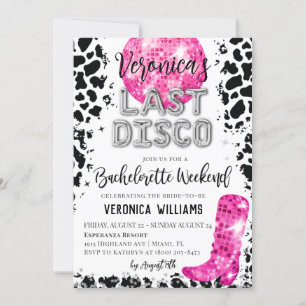 Disco Cowgirl Bachelorette Weekend Invitation