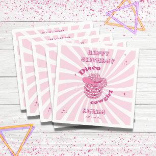 Disco Cowgirl Birthday Party Paper Napkin