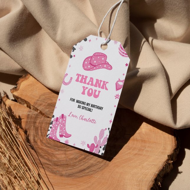 Disco Cowgirl Birthday Thank You Tag (Creator Uploaded)