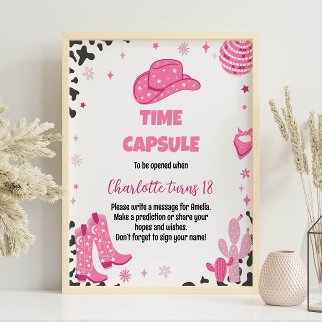 Disco Cowgirl Birthday Time Capsule Sign (Creator Uploaded)