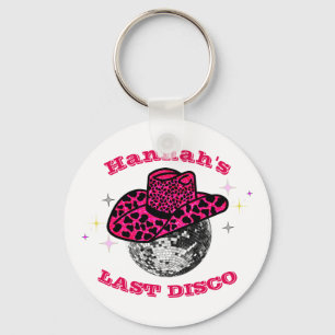 Disco Cowgirl cute & pink Bachelorette party gift Key Ring