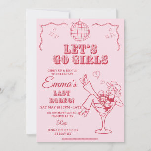 Disco Cowgirl Last Rodeo Invitation Template