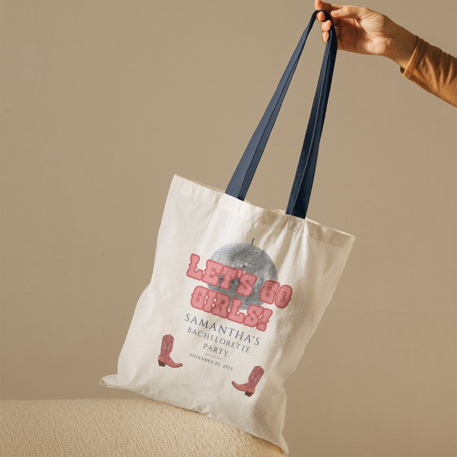 Disco Cowgirl Lets Go Girls Bachelorette Party Tote Bag (Disco Bachelorette Lets Go Girls Bachelorette Party Tote Bag)