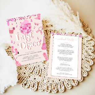 Disco Cowgirl Nashville Pink Rodeo Bachelorette Invitation