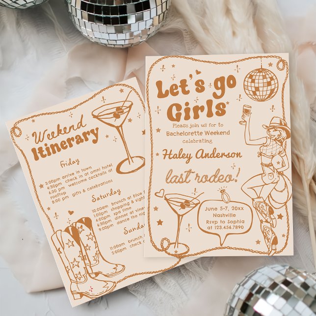 Disco Cowgirl Rodeo Bachelorette Weekend Invitation (Creator Uploaded)