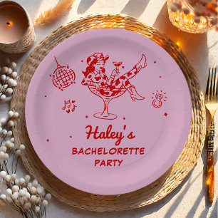 Disco Cowgirl Rodeo Bachelorette Weekend Paper Plate