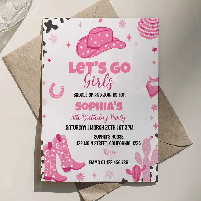 Disco Cowgirl Rodeo Western Birthday Invitation (Creator Uploaded)