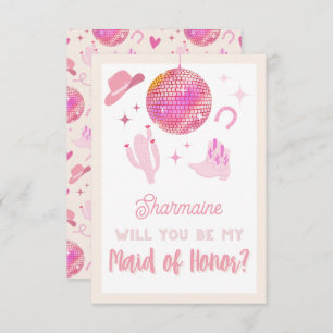 Disco Cowgirl Rodeo Will you be my Maid of Honour Enclosure Card