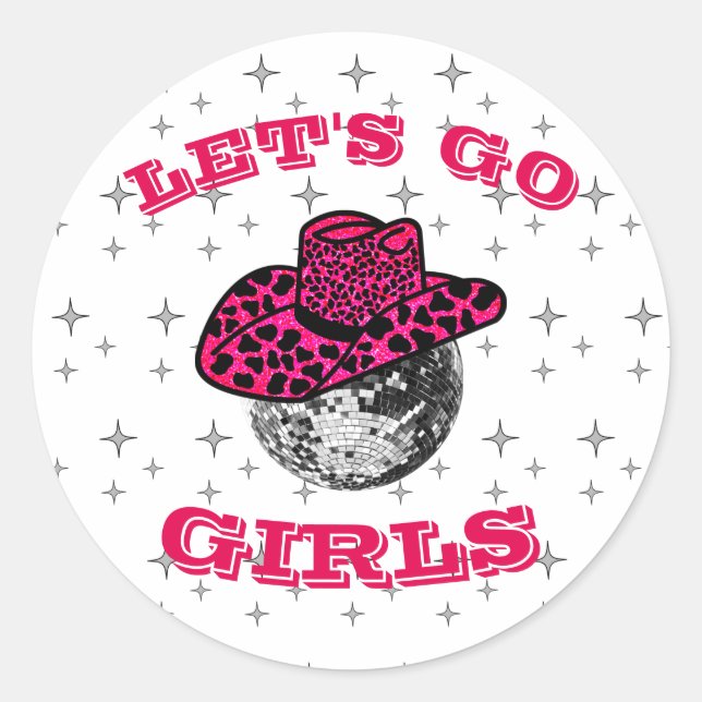 Disco Cowgirl  Sticker with stars pattern (Front)