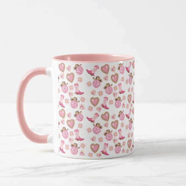 Disco Cowgirl Valentine Two-Tone Mug (Left)