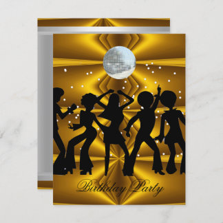 Disco Dance Birthday Party disco ball invitation