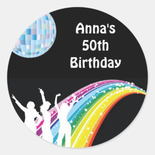 Disco Dance Birthday Party Favour Labels