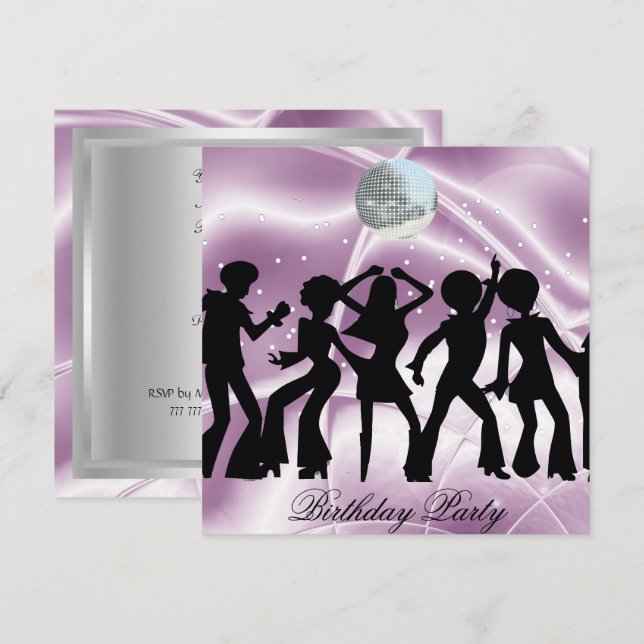 Disco Dance Birthday Party  Invitation (Front/Back)