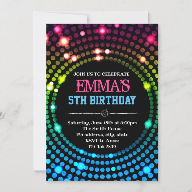 Disco dance card invitation (Front)