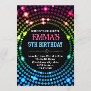 Disco dance card invitation