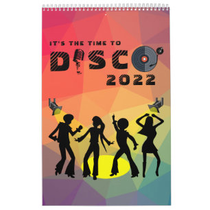 Disco dance floor retro multicolor celebration  calendar