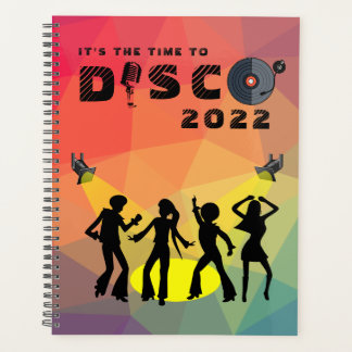 Disco dance floor retro multicolor celebration  planner