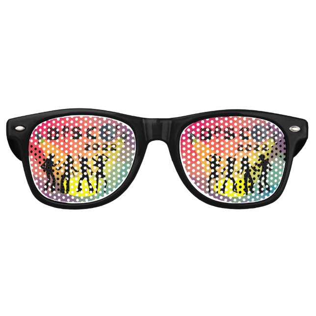 Disco dance floor retro multicolor celebration  retro sunglasses (Front)