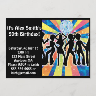 Disco Dance Kid Adult Birthday Invitation