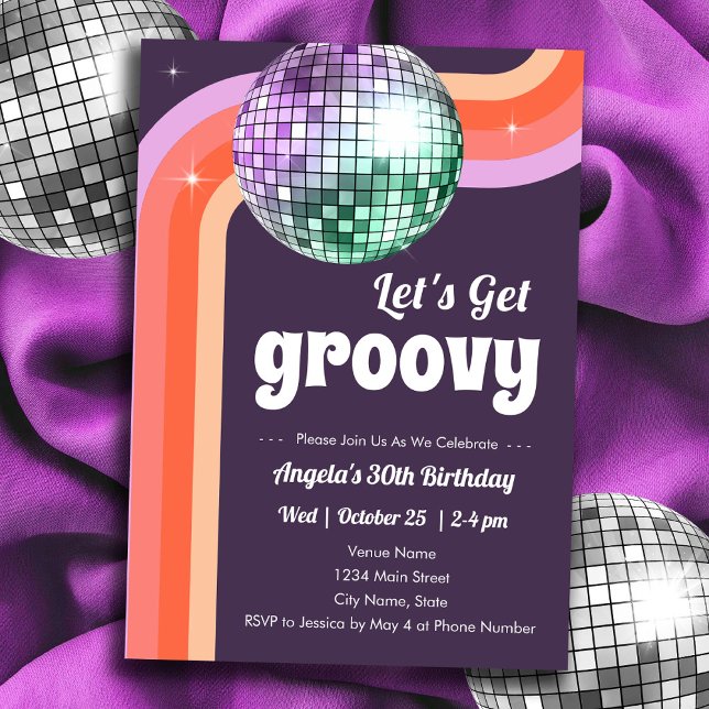 Disco Dance Party Adult Birthday Invitation (Creator Uploaded)
