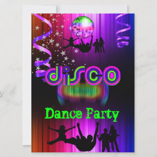 Disco Dance Party Event Crowd Rave Invitation