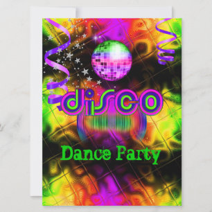 Disco Dance Party Psychedelic music Invitation