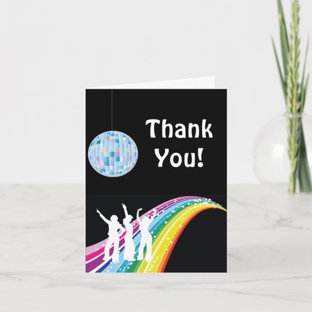 Disco Dance Thank You Note Card (Front)