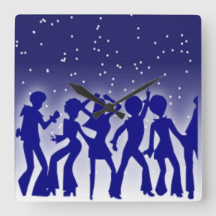 DISCO DANCERS SQUARE WALL CLOCK