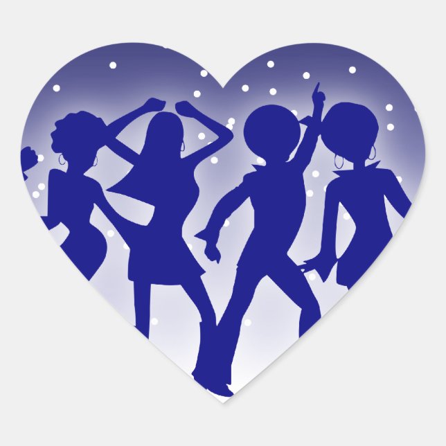 Disco Dancers Sticker (Heart) (Front)