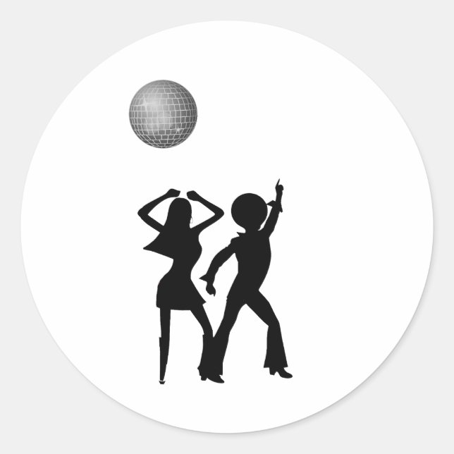 Disco Dancers Under A Disco Ball Classic Round Sticker (Front)