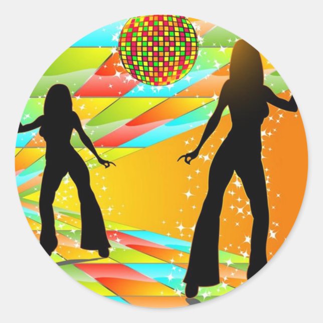 Disco Dancing Classic Round Sticker (Front)