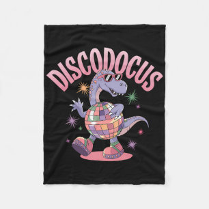 Disco Dancing Dinosaur Diplodocus Dino Funny 70s D Fleece Blanket