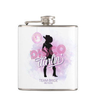 Disco Darlin' Bachelorette Team Bride ID928 Hip Flask