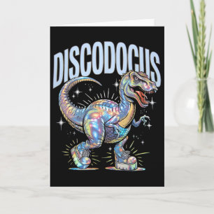Disco Dinosaur Diplodocus 70s Dino Dancing Funny D Card