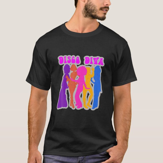 Disco Diva Disco Outfit Women Disco Girl Costume D T-Shirt (Front)