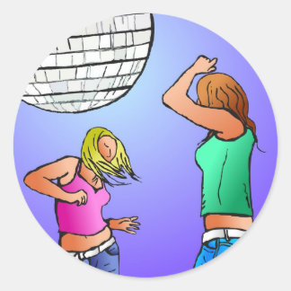 Disco Divas Classic Round Sticker