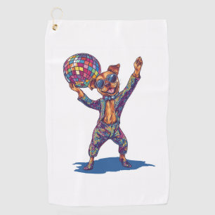 Disco Dog Delight – Funny 70s Party Pup Golf Towel