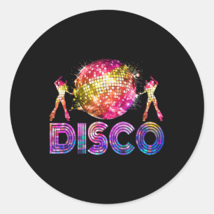Disco Funny 70s Vintage Retro Theme Dancing Queen Classic Round Sticker
