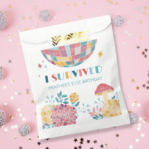 Disco Garden Party I Survived 21st Birthday Favour Bags