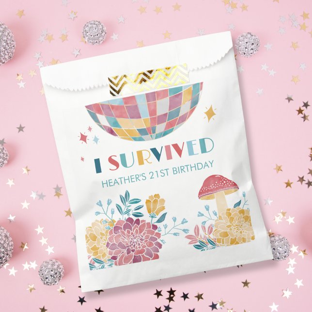 Disco Garden Party I Survived 21st Birthday Favour Bags (Creator Uploaded)