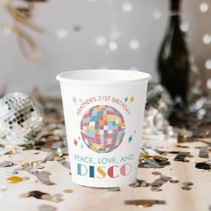Disco Garden Party Peace, Love, and Disco Paper Cups