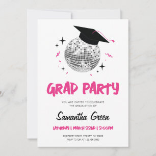 Disco Graduation Party Invitation