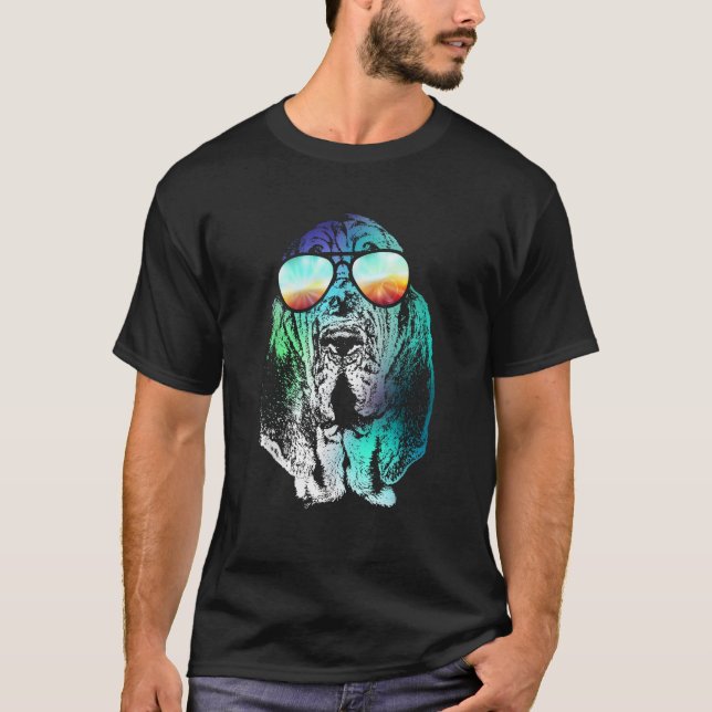 Disco Groovy Bloodhound  Dog Gift Men Women Kids  T-Shirt (Front)