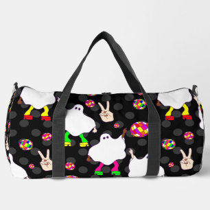 disco halloween african ghost black duffle bag